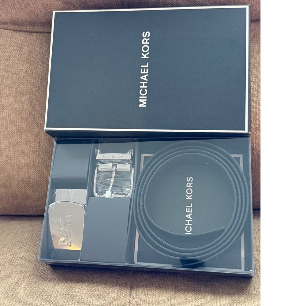 Michael Kors Mens 4-in-1 Casual Belt Box Set Reversible Black Brown 36H9LBLY4L - Picture 2 of 10